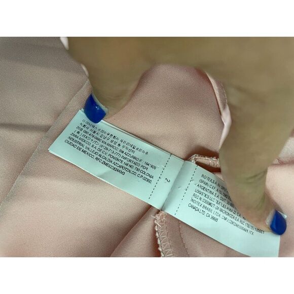 Zara Womens Midi Dress Pink Satin effect Size M Short Sleeve 2330/399 NWT - Picture 13 of 16